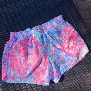 EUC Lilly Pulitzer Luxletic Vibrant Pink and Blue Athletic Shorts size XS